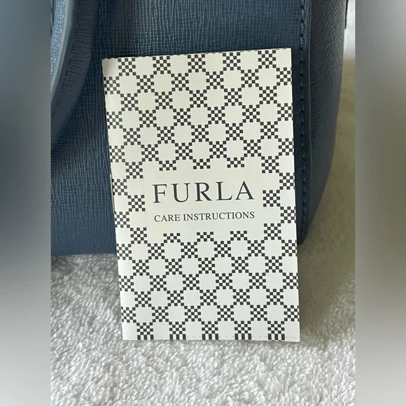 Furla blue leather crossbody satchel bag - Picture 11 of 16